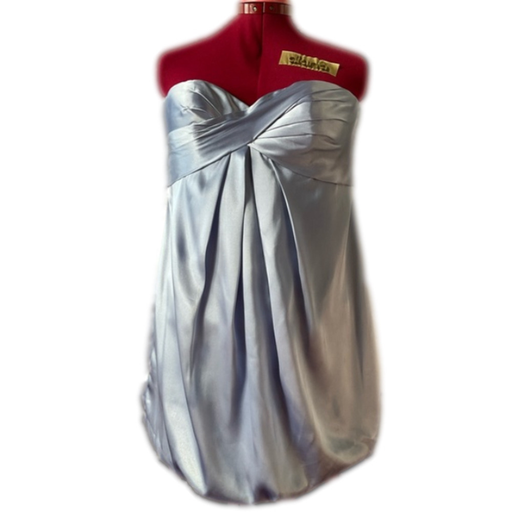 Bari Jay - Blue Satin Bubble  Cocktail Dress - Wedding Guest Dress!! - S…